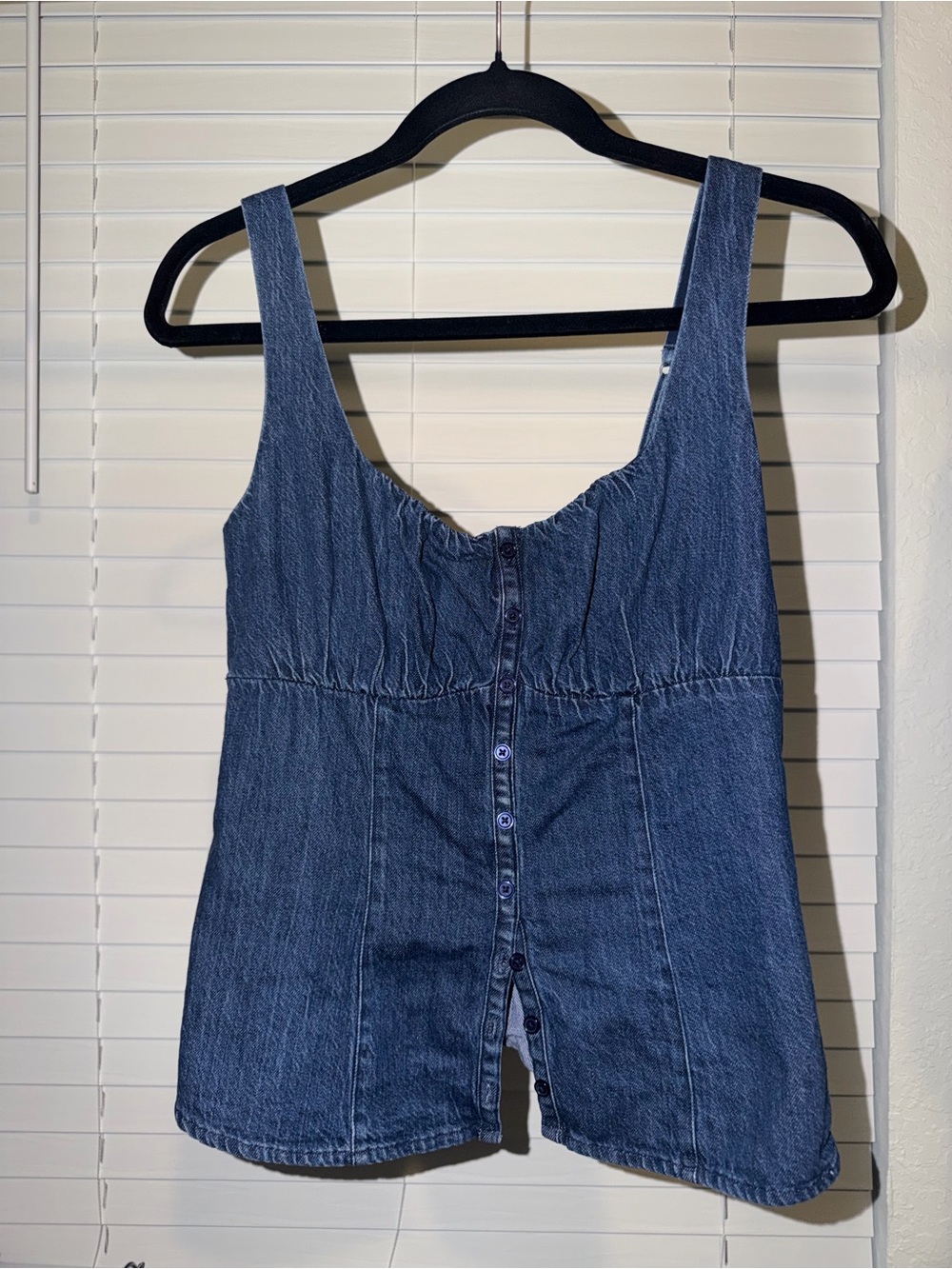 Hollister Denim Button-Front Camisole - Blue - Picture 2 of 4